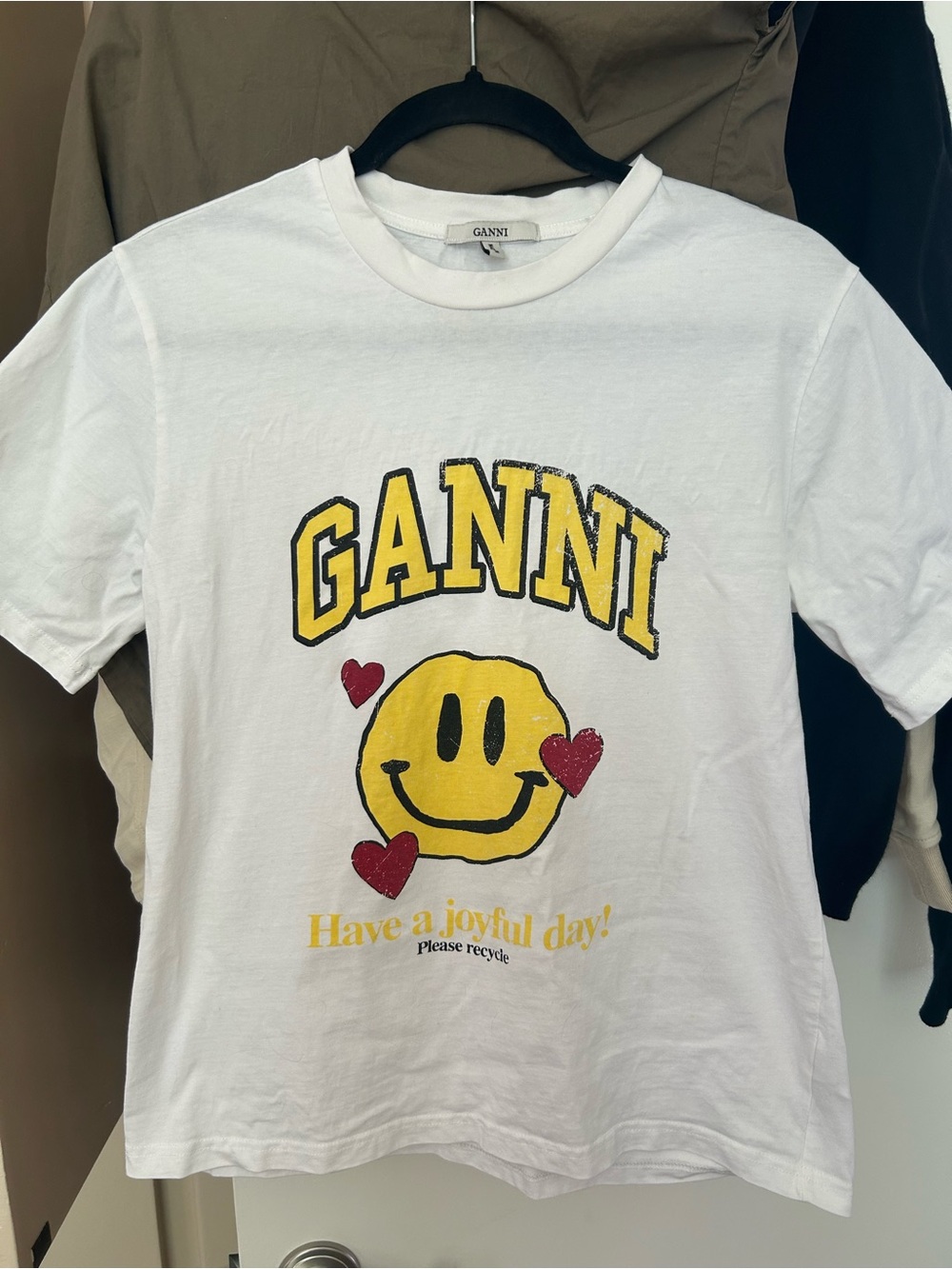 Ganni Smiley Face Tshirt L